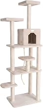 Wooden Cat Tree with Seven-Level Platforms, Sisal-Wrapped Posts, Condo and Perches, Tall Cat Tower for Large Cats