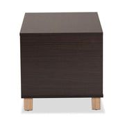 Eckhart Modern and Contemporary Two-Tone Dark Brown and Oak Finished Wood Cat Litter Box Cover House by Baxton Studio – Small, Brown, Model 194-21003-11762-CYMX