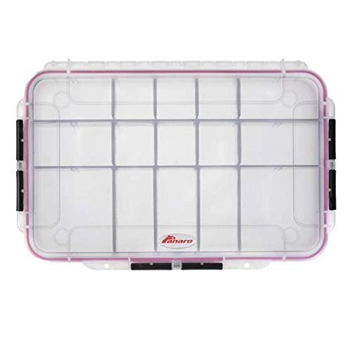 PANARO MAX Grip 3-15 Adjustable Compartment Stackable Waterproof & Dustproof Tackle Box by Plastica Panaro – 3-15 Adjustable Comp.- Large, Resin, Transparent, Model MAX003T