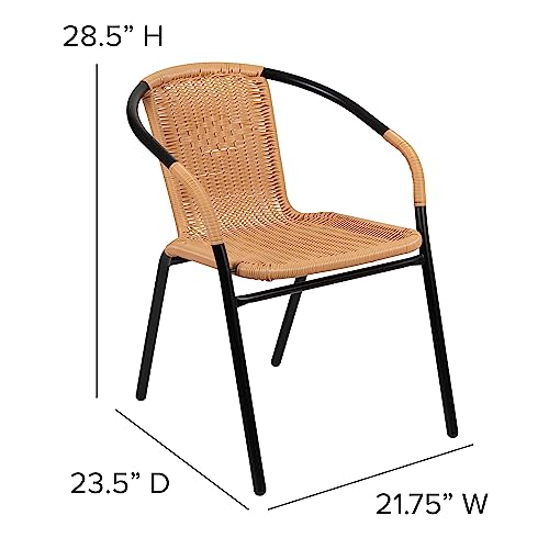 Flash Furniture Beige / Set of 4 / Modern Patio Dining Chairs