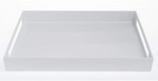 HUBERT White Melamine Tray with Handles - 17 1/2" L x 14 1/2" W x 2" H