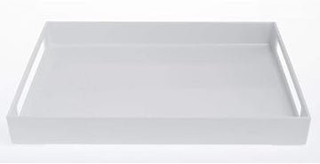 HUBERT White Melamine Tray with Handles - 17 1/2" L x 14 1/2" W x 2" H