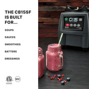 Waring Stainless Steel Jar CB15SF / 1 Gallon / Black Countertop Blenders