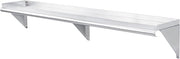 Wall Mount Shelf with 1-1/2" Lip 18 Gauge 430 Stainless Steel 72"W x 12"D by Global Industrial – 430 Stainless Steel, Silver, Model 493630