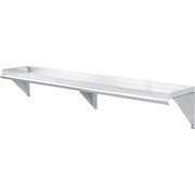 Wall Mount Shelf with 1-1/2" Lip 18 Gauge 430 Stainless Steel 72"W x 12"D by Global Industrial – 430 Stainless Steel, Silver, Model 493630