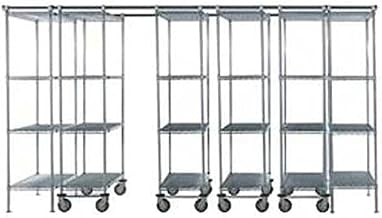 Nexel 6 Unit Space TRAC Storage Shelving, 14 Ft. Long, Poly-Z-Brite, 72" W x 21" D x 86" H
