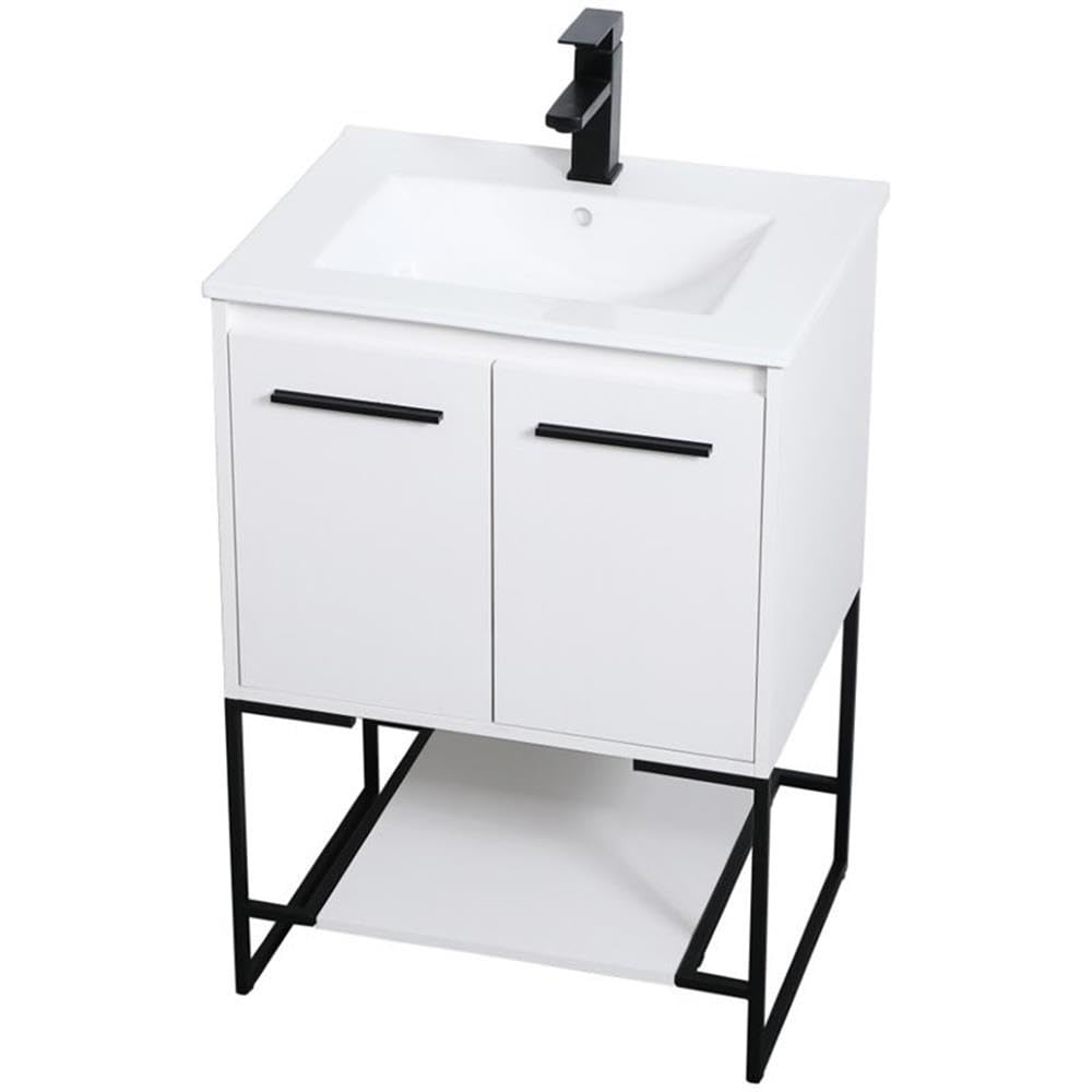Elegant Decor 24" - Single / White / Modern Wheel Care