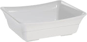 HUBERT Serving Bowl Display Bowl 1/2 Size White Melamine Curveware Pan - 9 7/8 L x 12" W x 4" D