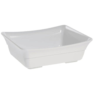 Serving Bowl Display Bowl 1/2 Size White Melamine Curveware Pan - 9 7/8 L x 12" W x 4" D by HUBERT – Melamine, White, Model H0094-WHITE