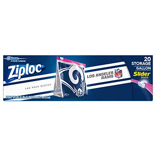 Ziploc Los Angeles Rams / 20 Count (Pack of 1) / 1.0 gallons Food Storage Bags