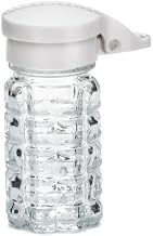 Tablecraft 163MPW 1.5 oz. Glass Shaker with White Moisture Proof ABS Top - 24 / Case