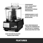 Waring WFP14SW / 3.5 Quart Food Processor / Black Food Processors