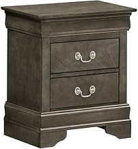 Glory Furniture Louis Phillipe 2 Drawer Nightstand in Gray