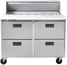 Traulsen CLPT-4818 48" 2-Section Mega Top Refrigerated Prep Table - (4) Drawers