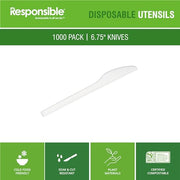 Responsible Products 6.75" Knives White (1000 Count) / White / 1000 Knives
