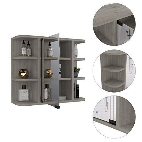 DEPOT E-SHOP Light Gray / 23.62"W x 19.68"H x 7.48"D / Modern Medicine Cabinets