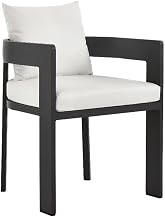 Modway Tahoe Outdoor Patio Powder-Coated Aluminum Fabric Dining Chair in Gray White