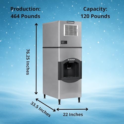 Scotsman 464 lb / Day - 120 lb Ice Bin - Medium Cube / 120.0 pounds / 1 Ice Makers