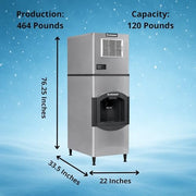 Scotsman 464 lb / Day - 120 lb Ice Bin - Small Cube / 120.0 pounds / 1 Ice Machines