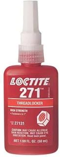 Threadlocker, LOCTITE 271, Red, High Strength, Liquid, 250 mL Bottle 88441-1 Each | 1 in Thread