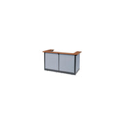 88" W x 44" D x 46" H U-Shaped Reception Station with Raceway by Global Industrial – Engineered Wood, Blue, Model 249008NCB