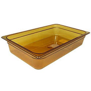 H-Pan Fl Sz Food Pan 4In Hi Heat Amb 1 CMC 14HP by Cambro – 0.6 liters, Plastic, Amber, Model CMC 14HP150
