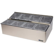 San Jamar 8 Pans / Stainless / Modern Condiment Pots