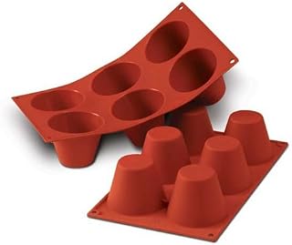 Silikomart Professional Silicone Mold: Muffin 5.6 Oz, 2.95" x 2.36" High, 6 Cavities