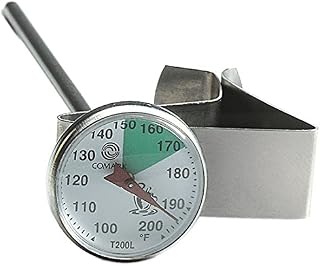 Comark T200L 1" Dial Latte Thermometer with 5-Inch Stem and Clip