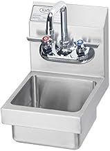 Wall Mount Commercial Hand Sink w/ 8"L x 8"W x 5"D, Goosneck Faucet