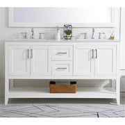 Elegant Decor 60"Lx22"Wx34"H / White / Traditional Bathroom Vanities