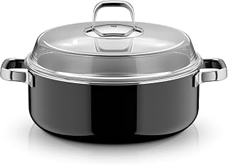 WMF Fusiontec Mineral Pro 0518735290 Dutch Oven with Lid, 28 cm, Durable, Scratch-Resistant Material, Induction Lid, Suitable for All Types of Cookers, Made in Germany, Black