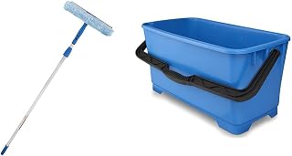 UNGER Professional 2-in-1 14" Window Cleaning Squeegee & Scrubber + 6 Gallon Heavy Duty Bucket