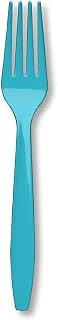 Creative Converting Solid Bermuda Blue Plastic Forks - 50pcs