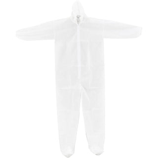 Disposable Polypropylene Coverall by Global Industrial – XX-Large, Polypropylene, White, Model KC-PP-40G-CVL-2XL-HB