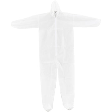 Disposable Polypropylene Coverall by Global Industrial – XX-Large, Polypropylene, White, Model KC-PP-40G-CVL-2XL-HB