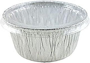 Handi-Foil 4 oz. Alumiunum Foil Cup w/Clear Lid - Utility/Cupcake/Ramekin (pack of 500)