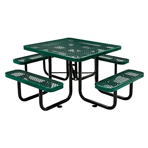 Global Industrial Green / 81D x 81W x 29.5H in / Industrial Picnic Tables