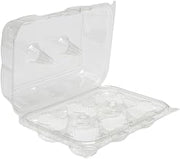 PACTIV Foodservice Tall Apet Hinged 6 Count Cupcake Container - 120 per case.