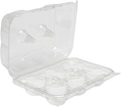 PACTIV Foodservice Tall Apet Hinged 6 Count Cupcake Container - 120 per case.