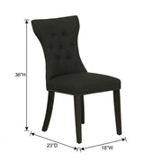 Wooden Parsons Dining Chair with Upholstered Seat by Furnifact – Wood, Black, Pack of 2