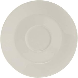 Tuxton China AMU-082 A.D. Saucer, 4-5/8" Diameter, Round, Microwave and Dishwasher Safe, Oven Proof, Fully Vitrified, Ceramic, AlumaTux, Modena, Pearl White, Pack of 36