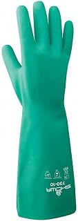 SHOWA Best Glove 730-07 Nitri-Solve Gloves, 15 mil Thickness, 15" Length, Small, Light Green (Pack of 144)