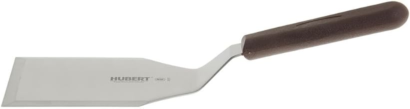 HUBERT Heat Resistant Square Edge Food Turner Stainless Steel with Brown Polypropylene Handle - 7"L x 4"W Blade