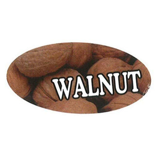 Oval Walnut Flavor Label by Specialty Printing – Sticker, Brown, Pack of 1000, Model PL582