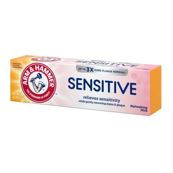 Sensitive Teeth & Gums Toothpaste 4.5 oz (Pack of 2) by ARM & HAMMER – 4.5 Ounce (Pack of 2), Pack of 2, Model 18086