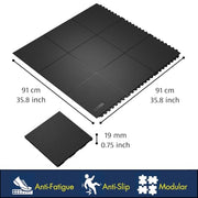 Notrax Black / Standard / 35.8"L x 35.8"W x 0.8"Th Floor Mats & Matting