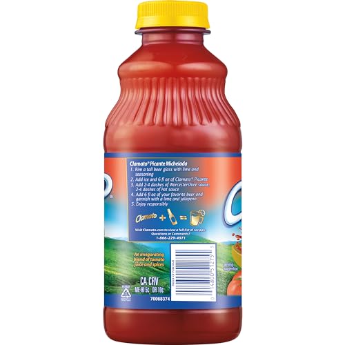 Clamato Picante / 32 Fl Oz (Pack of 12) / 12 Vegetable Juice