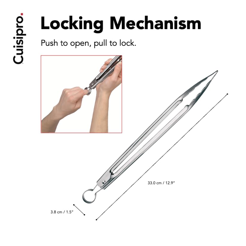 12-Inch Stainless Steel Locking Tongs by Cuisipro – 12-Inch, Stainless Steel, Model 1331