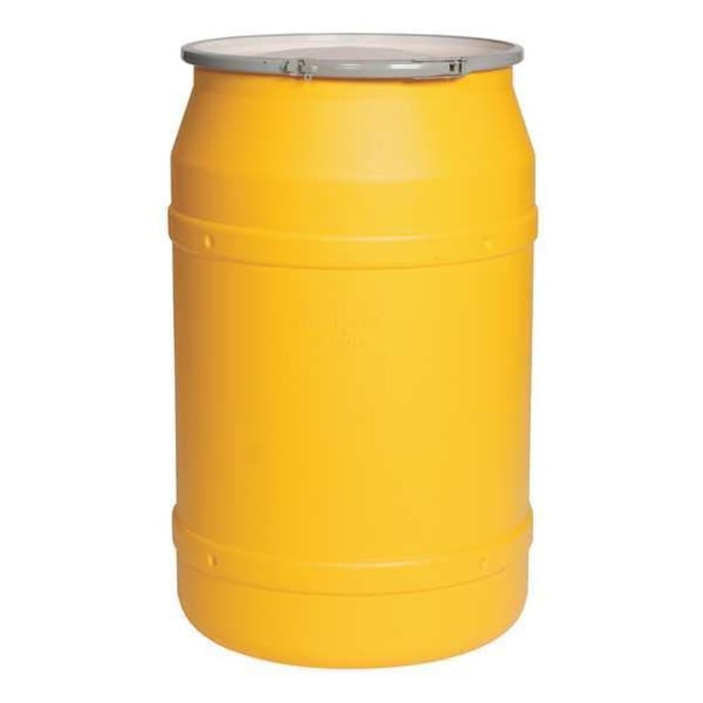55GAL Yellow Drum Open (1656M) by Justrite – 55GAL, 55 gallons, Poplar Wood, Yellow